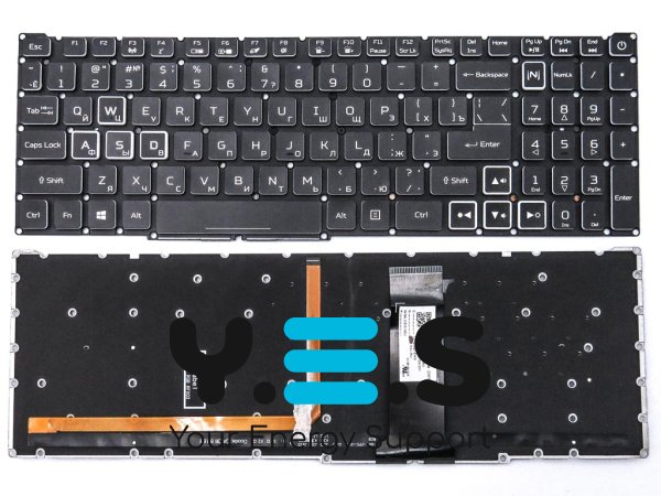 Оригінальна клавіатура для ноутбуків Acer Nitro 5 (AN515-43, AN515-54, AN515-55, AN515-45, AN517-51, AN517-52) з RGB-підсвіткою, RU