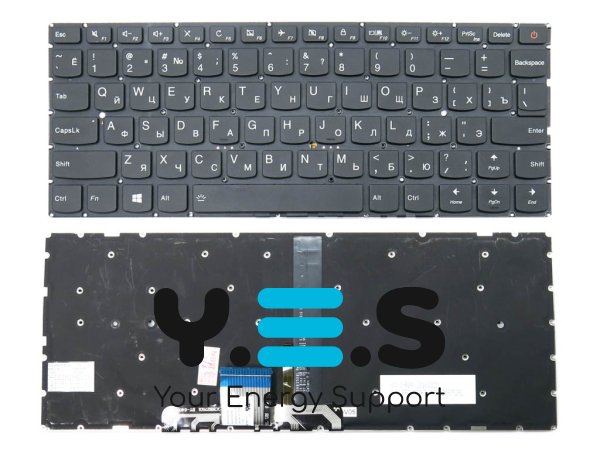 Клавіатура для LENOVO IdeaPad 710S-13IKB, 710S-13ISK (RU Black з підсвіткою)