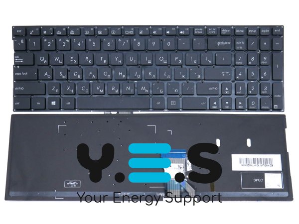 Клавіатура для ноутбука ASUS UX560UX, UX560UQ, Q502, Q503, Q504, Q504UA, Q503UA, Q553UB, Q552, Q552UB, Q501LA, Q502LA, Q524, Q524U, Q551, Q553UB, Q534UX, N592, N541LA (RU Black з підсвіткою). Оригінал