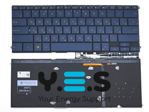 Клавіатура для ноутбука Asus UX490, UX490CA, UX490UA, UX490U, UX490UAR (RU Blue з підсвіткою)