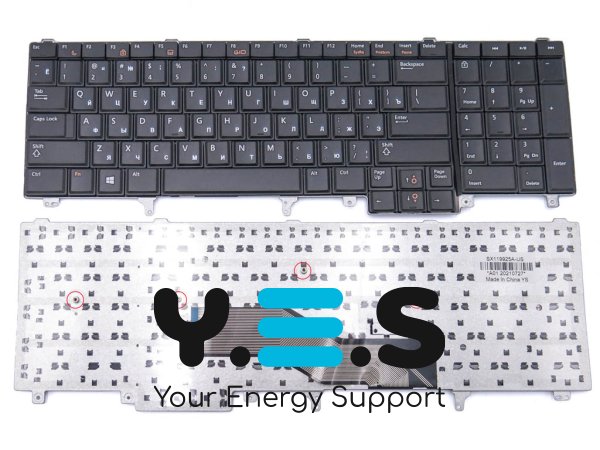 Клавіатура для DELL Latitude E6520, E5520, E5530, E6530, E6540, M4700, M6700, E5520M, Precision M4600, M6600, M6800 (RU Black без плати)