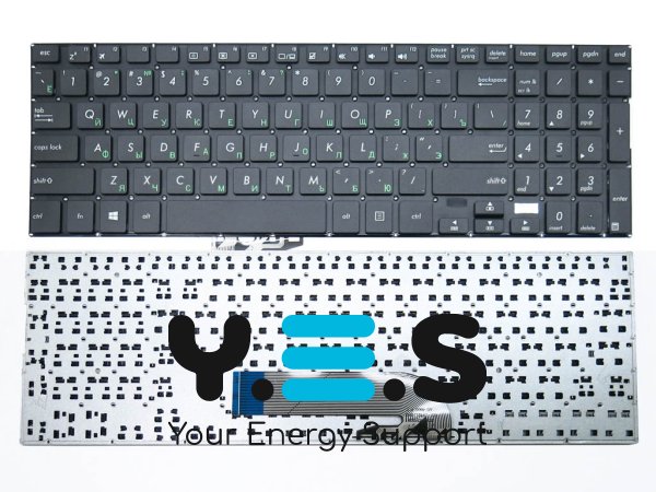 Клавіатура для ноутбука ASUS TP501, TP501U, TP501UA, TP501UB, TP500, TP500L, TP500LA, TP500LB, TP500LN (RU Black без рамки)