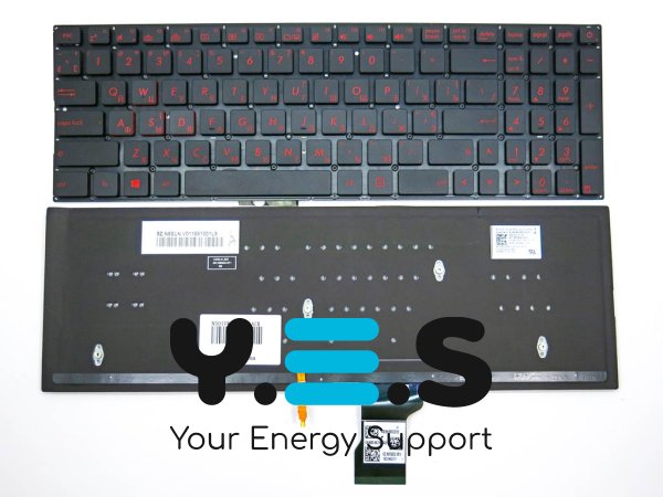 Клавіатура для ноутбука ASUS N501, N501J, N501JW, N501V, N501VW, N501JM, Q551, Q551L, Q551LB, Q551LN, G501, UX501JW (RU Black з підсвіткою). Оригінал