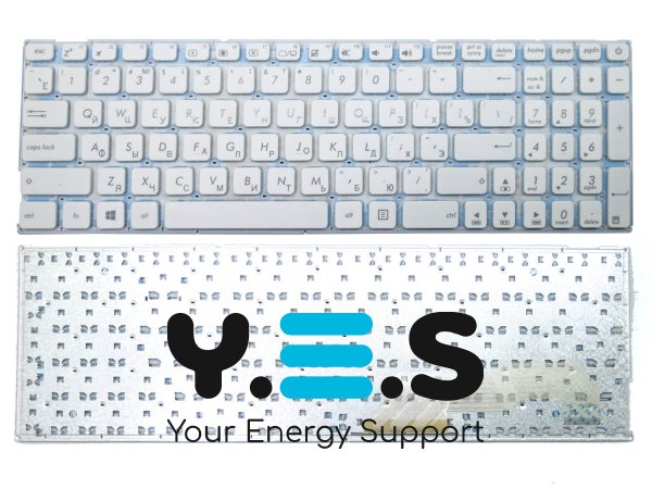 Клавіатура для ноутбука ASUS X541, X541LA, X541S, X541SA, X541UA, R541, R541U, X541N, X541NA, X541NC, X541SC, X541U, X541UV (RU White без рамки)