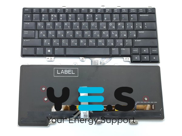 Клавіатура для ноутбука DELL Alienware 15 R3, 15 R4 (RU Black з RGB-підсвіткою). Оригінал