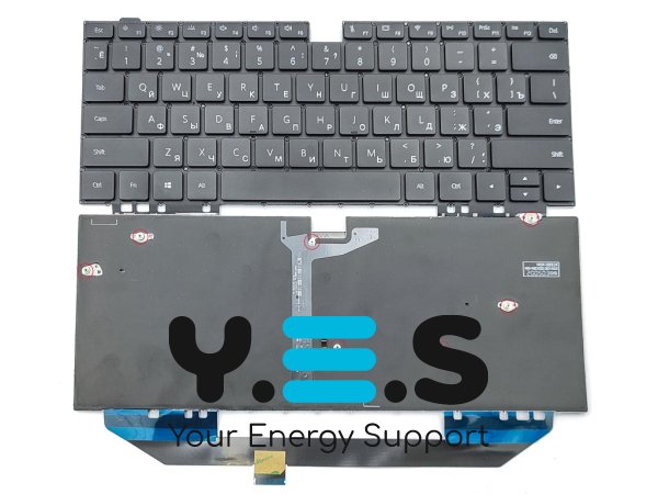 Клавіатура для Huawei MateBook X Pro W19C, W19B, W29C, MACH-W19 (RU Black з підсвіткою)