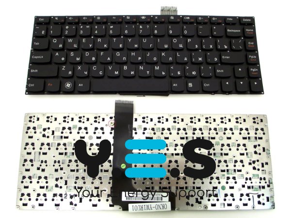 Клавіатура для LENOVO IdeaPad U430, S410 (RU Black без рамки, довгий шлейф)