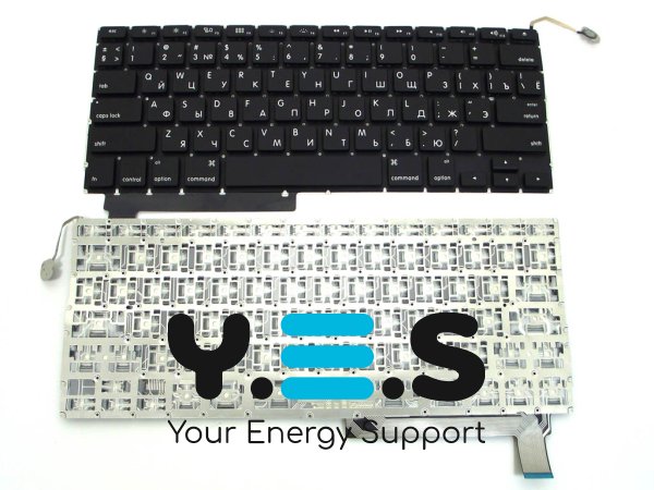 Клавіатура для Apple A1286 MacBook Pro (RU, Small Enter з підсвіткою, No Frame)