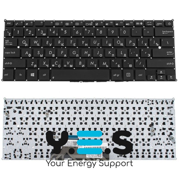 Клавіатура для ноутбука ASUS TX201 — чорна, російська розкладка, без фрейма