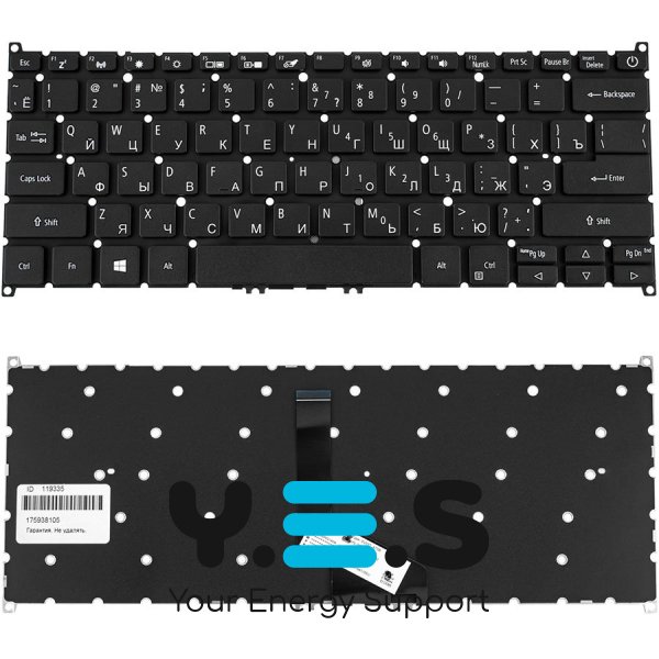 Клавіатура до ноутбуку ACER (AS: SF514-56) російська розкладка, чорний колір, без фрейму
