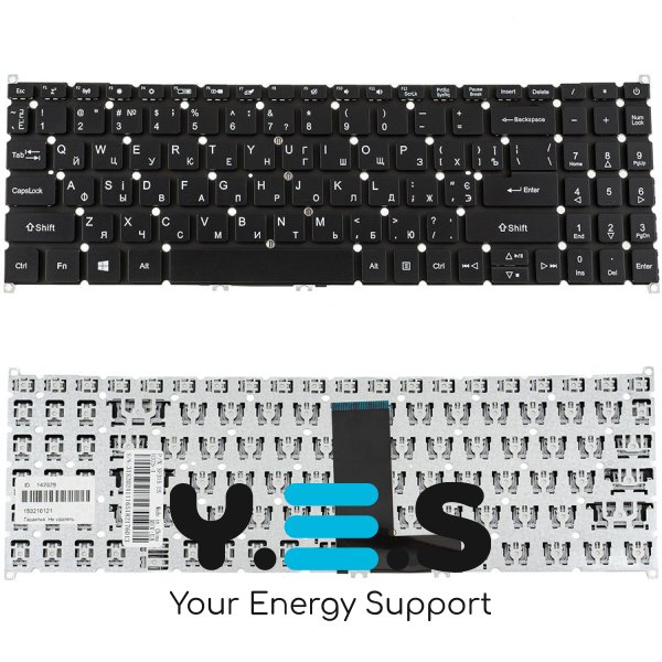 Клавіатура до ноутбуку ACER (SW: SF315-51) українська розкладка, чорний колір, без фрейму
