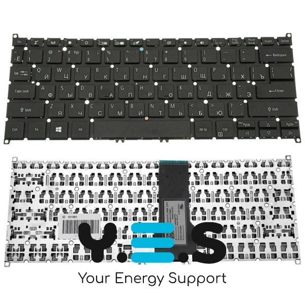 Клавіатура до ноутбуку ACER (AS: SP513-52) російська розкладка, чорний колір, без фрейму