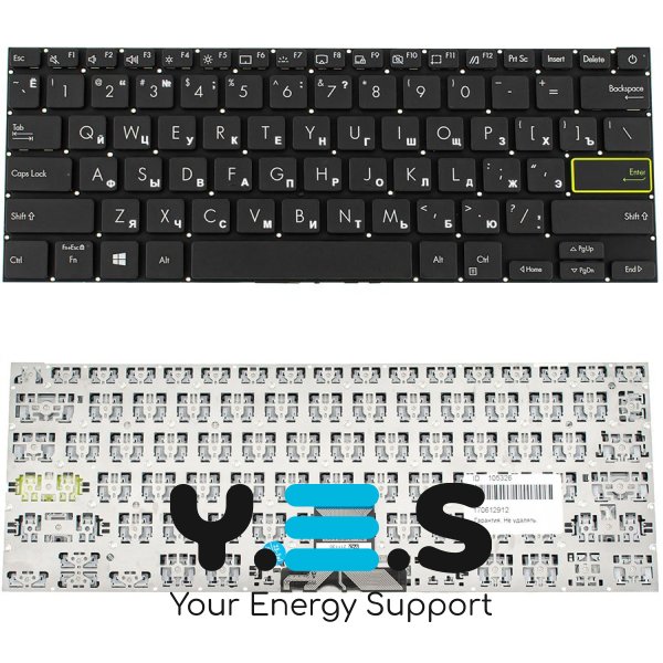 Клавіатура до ноутбуку ASUS (E210 серій) російська розкладка, чорний колір, без фрейму