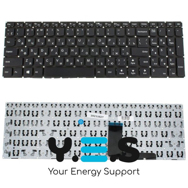 Клавіатура до ноутбуку LENOVO (IdeaPad: 310-15) російська розкладка, чорний колір, без фрейму