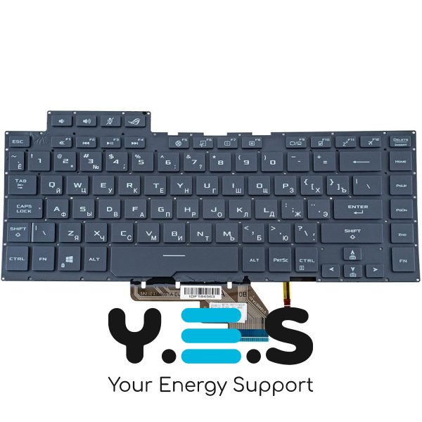 Клавіатура до ноутбуку ASUS (GU502 серій) російська розкладка, dark сірий колір, без фрейму, підсвітка клавіш (RGB)