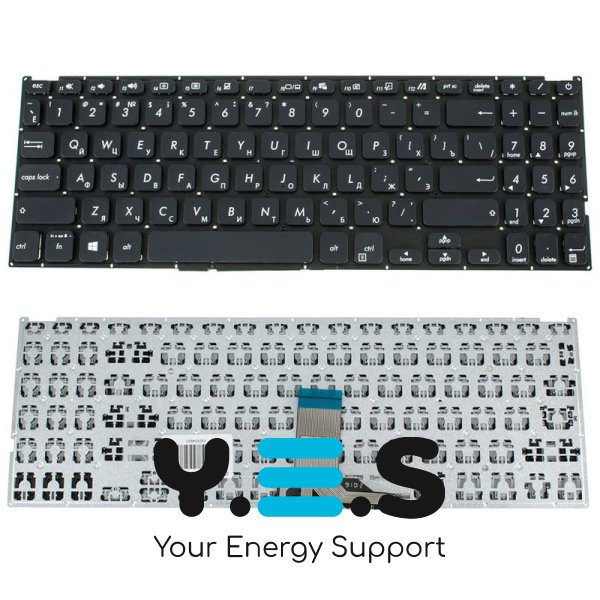 Клавіатура до ноутбуку ASUS (X509 серій) російська розкладка, чорний колір, без фрейму