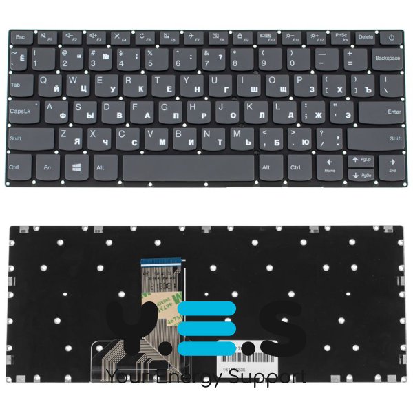 Клавіатура до ноутбуку LENOVO (IdeaPad S130-11IGM) російська розкладка, чорний колір, без фрейму