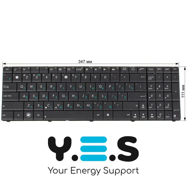 Клавіатура до ноутбуку ASUS (A52, K52, X54, N53, N61, N73, N90, P53, X54, X55, X61), російська розкладка, чорний колір (N53 version)
