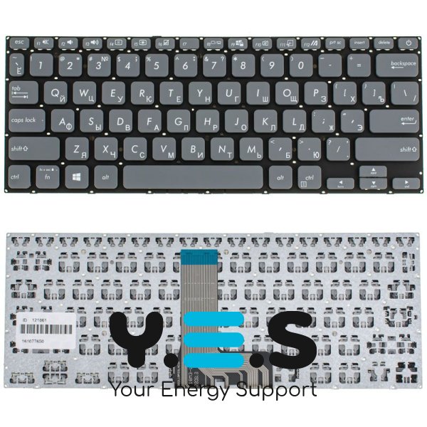 Клавіатура до ноутбуку ASUS (X409 серій) російська розкладка, сірий колір, без фрейму