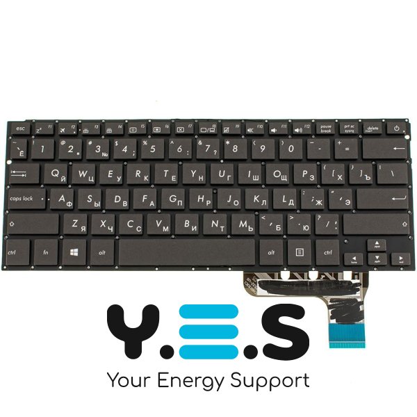 Клавіатура до ноутбуку ASUS (UX303LA, UX303LN) російська розкладка, чорний колір, без фрейму, підсвітка клавіш