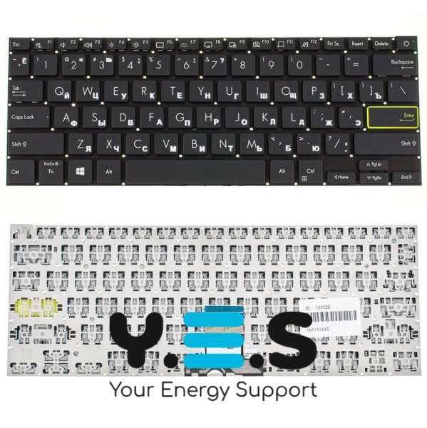 Клавіатура до ноутбуку ASUS (X321 серій) російська розкладка, чорний колір, без фрейму