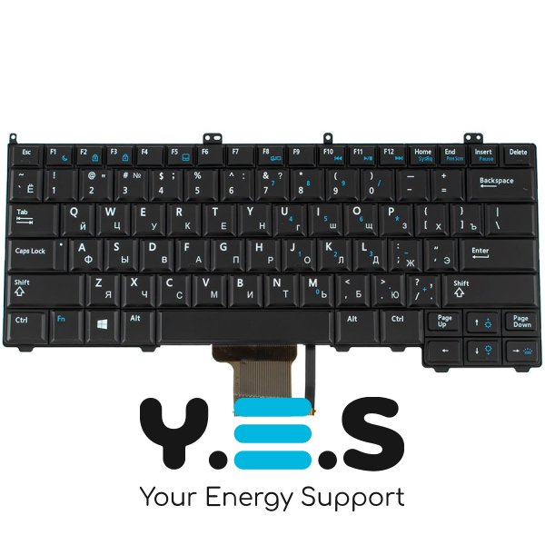 Клавіатура до ноутбуку DELL (Latitude: 7000, E7240, E7440) російська розкладка, чорний колір, підсвітка клавіш, без джойстика