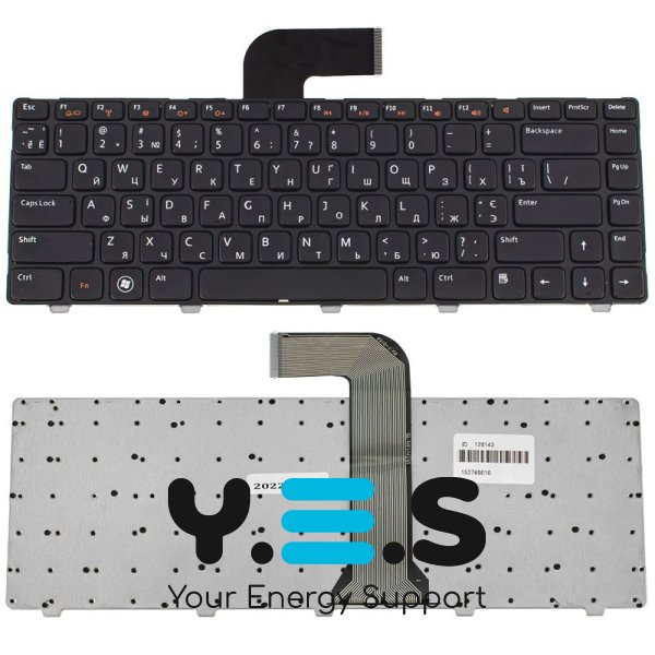 Клавіатура до ноутбуку DELL (Inspiron: 5520, M4110, M5040, M5050, N4110, N5040, N5050, Vostro: 1540, 3550, XPS: L502) українська розкладка, чорний колір