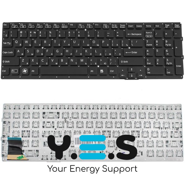 Клавіатура до ноутбуку SONY (VPC-SE серій) російська розкладка, чорний колір, без фрейму