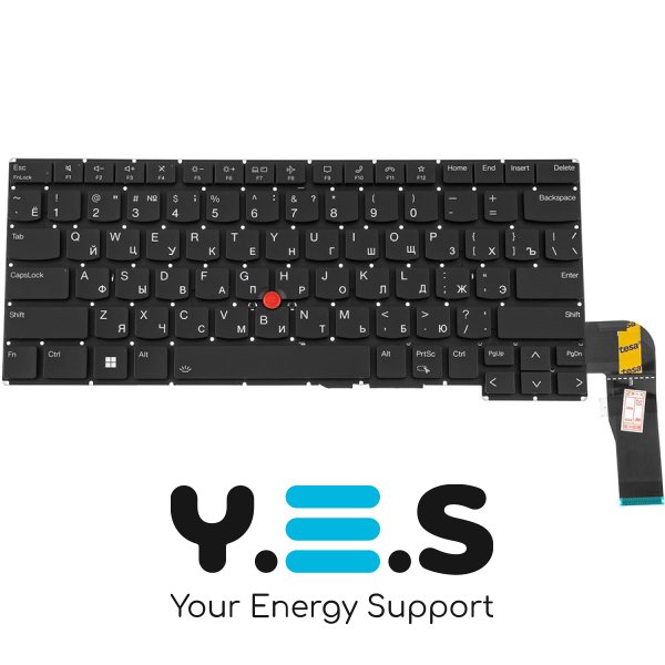 Клавіатура до ноутбуку LENOVO (ThinkPad: E14 Gen 5) російська розкладка, чорний колір, без фрейму, підсвітка клавіш (Оригінал)