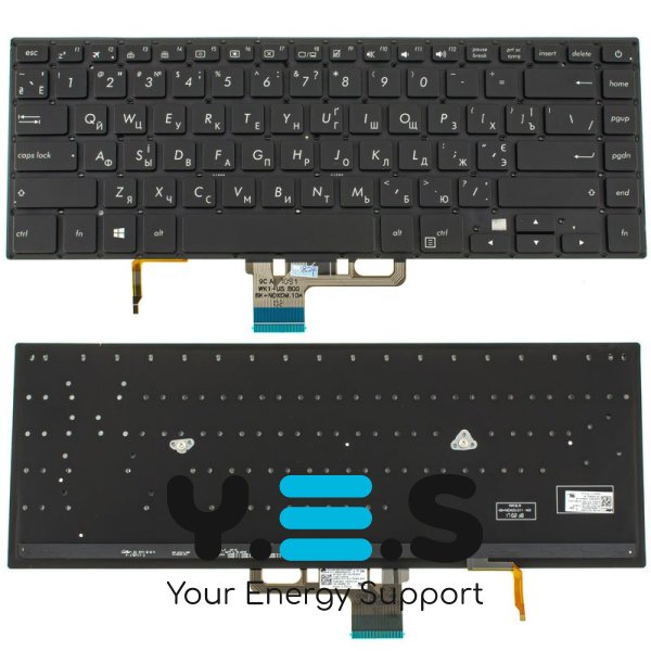 Клавіатура до ноутбуку ASUS (UX550 серій) українська розкладка, чорний колір, без фрейму, підсвітка клавіш (Оригінал)