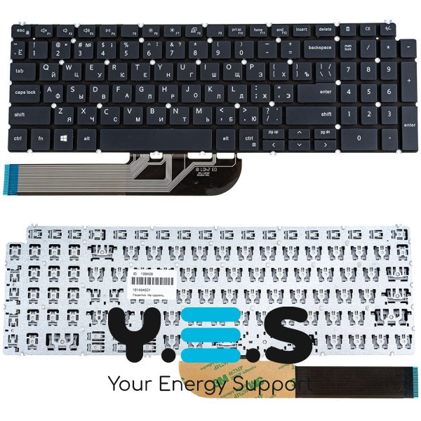 Клавіатура до ноутбуку DELL (Inspiron: 5584), російська розкладка, сірий колір, без фрейму