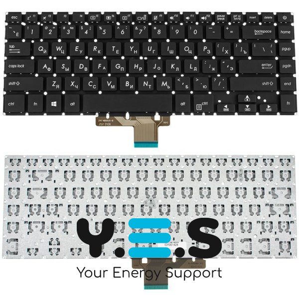 Клавіатура до ноутбуку ASUS (X510 серій) російська розкладка, чорний колір, без фрейму
