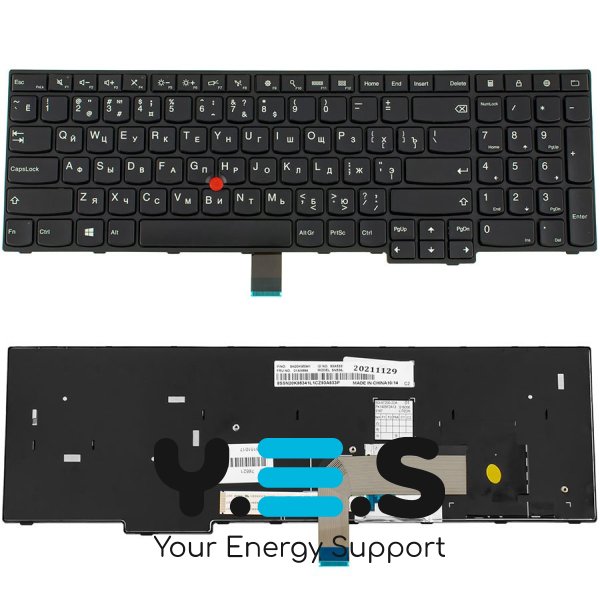 Клавіатура до ноутбуку LENOVO (ThinkPad: E550, E555) російська розкладка, чорний колір (Оригінал)