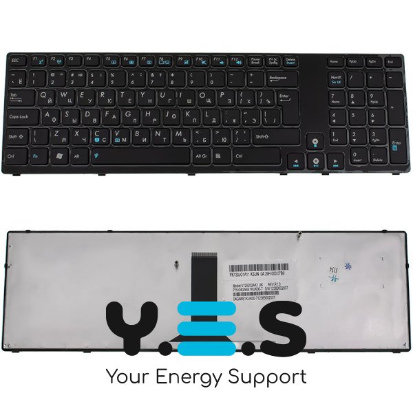 Клавіатура до ноутбуку ASUS (K93, K95) російська розкладка, чорний колір