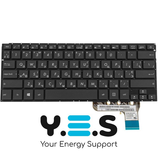 Клавіатура до ноутбуку ASUS (UX302LA, UX302LG ) російська розкладка, чорний колір, без фрейму, підсвітка клавіш