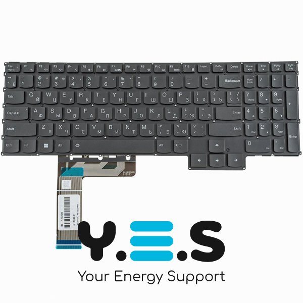 Клавіатура до ноутбуку LENOVO (IdeaPad Gaming: 3-15 серій), російська розкладка, dark сірий колір, без фрейму, підсвітка клавіш