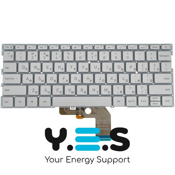 Клавіатура до ноутбуку XIAOMI (Xiaomi: 13.3") російська розкладка, сріблястий колір, підсвітка клавіш (Оригінал)