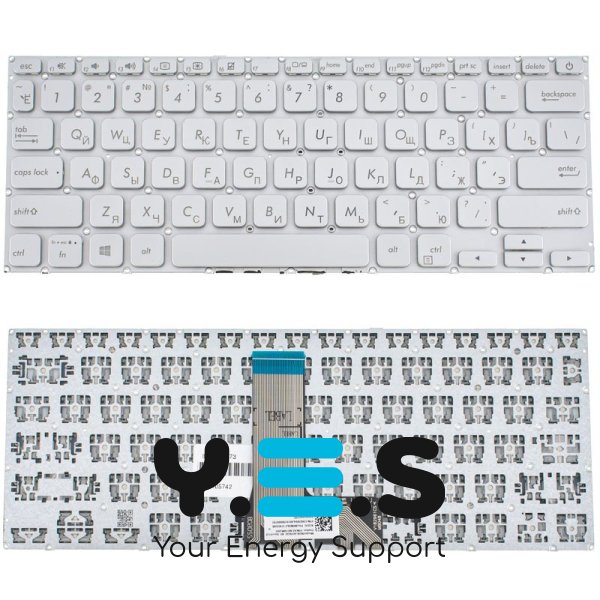 Клавіатура до ноутбуку ASUS (X412 серій) російська розкладка, сріблястий колір, без фрейму