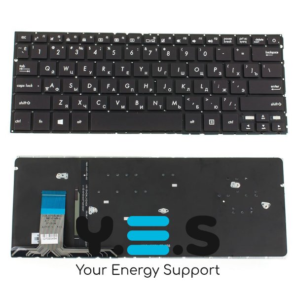 Клавіатура до ноутбуку ASUS (UX330CA серій) російська розкладка, чорний колір, без фрейму, підсвітка клавіш