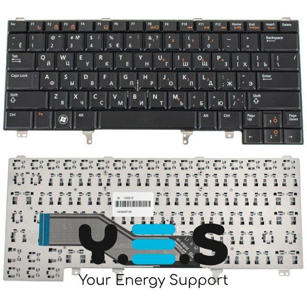 Клавіатура до ноутбуку DELL (Latitude: E5420, E6320, E6330, E6430) російська розкладка, чорний колір, без джойстика (без платки)
