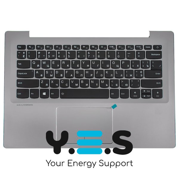 Клавіатура до ноутбуку LENOVO (Yoga 520S-14IKB  Keyboard+Touchpad+передняя панель)  російська розкладка, сріблястий колір