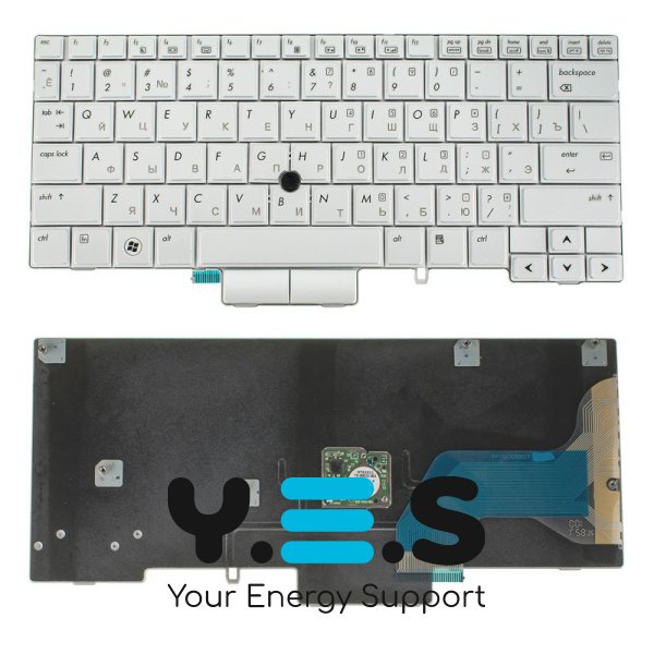 Клавіатура до ноутбуку HP (Compaq: 2740p) російська розкладка, сріблястий колір