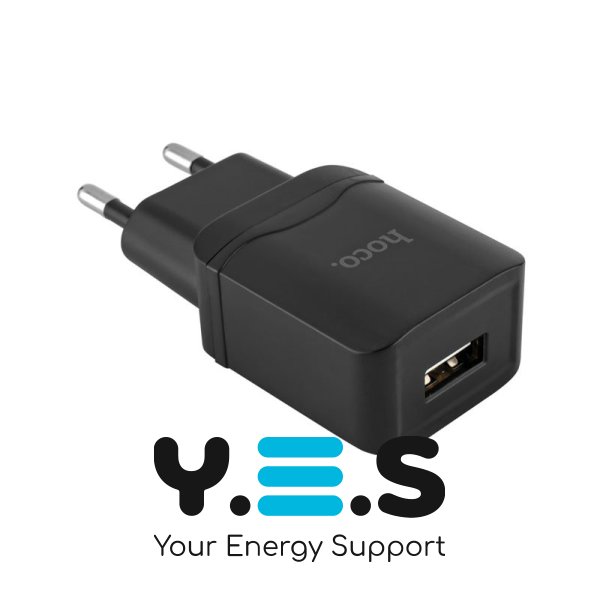 Зарядний пристрій HOCO C22A  USB 2.4A  черный +  Кабель Micro USB