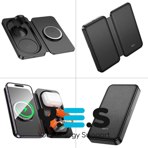 Бездротовий зарядний пристрій  HOCO CQ13  Triumph  3-in-1  чорний  6942007635509