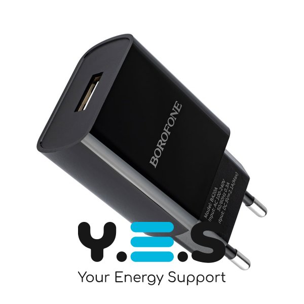 Зарядний пристрій BOROFONE BA20A 10.5W Lightning Set black