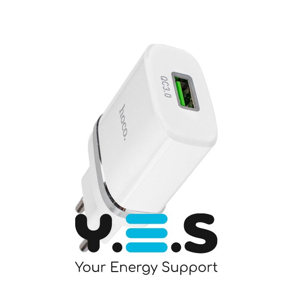 Зарядний пристрій HOCO C12Q Smart  QC3.0  18W  білий  6931474716262