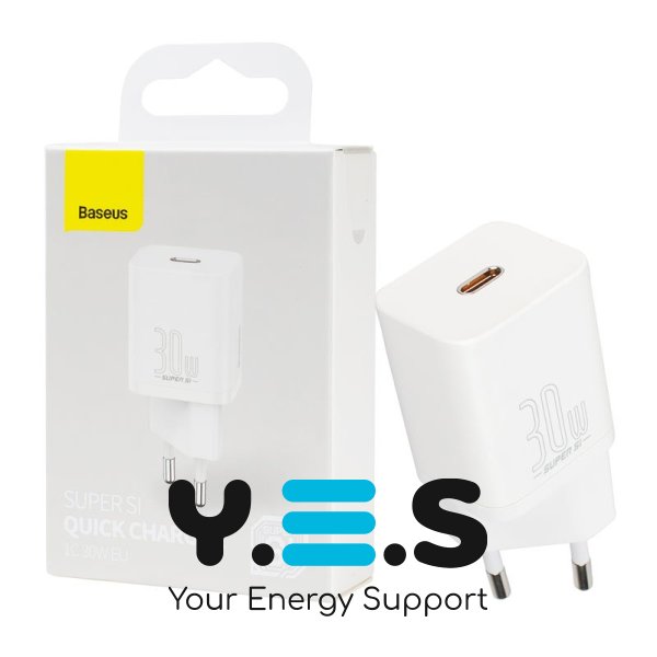Зарядний пристрій Baseus Super Si quick charger 1C 30W EU білий  CCSUP-J02