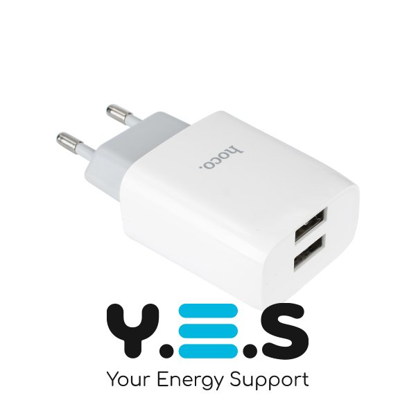 Зарядний пристрій HOCO C73A Glorious  2USB  12W  білий  6931474712912