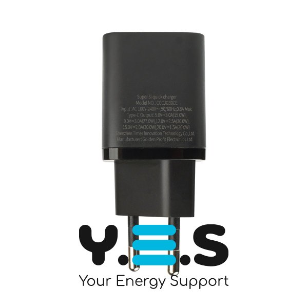 Зарядний пристрій Baseus Super Si quick charger 1C 30W EU чорний CCSUP-J01