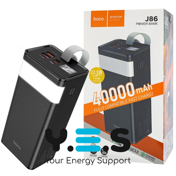 Power Bank HOCO J86  Powermaster  22.5W  40000mAh  чорний (6931474759214)